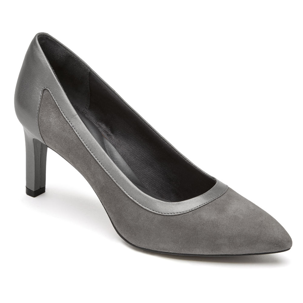 Rockport Heels For Womens Grey - Total Motion Valerie Luxe Pieced - OU3961042